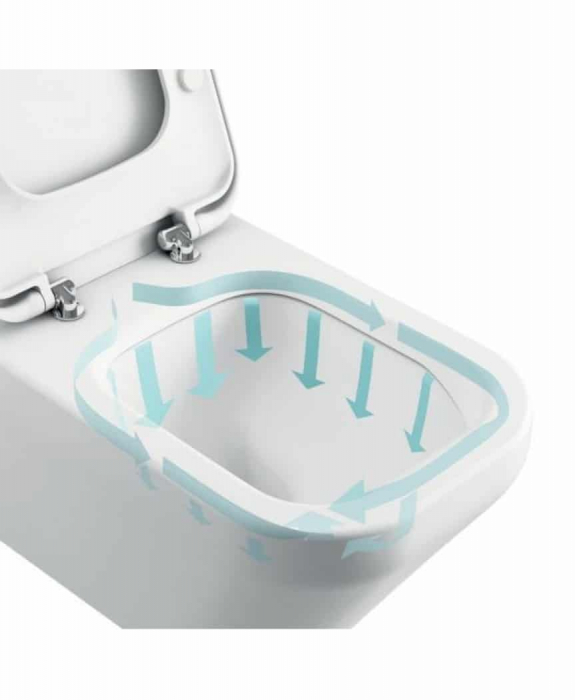 Set vas WC suspendat Ideal Standard Tesi Aquablade si capac slim cu inchidere lenta [2]