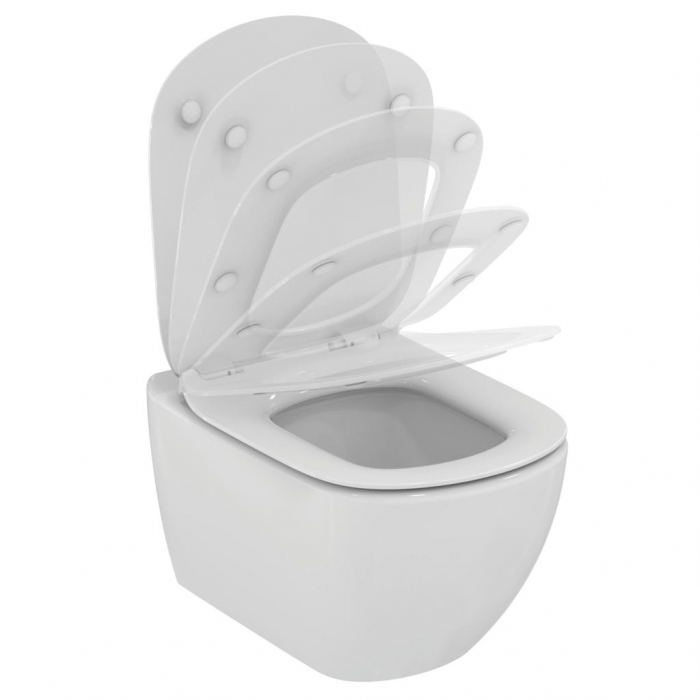 Set vas WC suspendat Ideal Standard Tesi Aquablade si capac slim cu inchidere lenta [3]