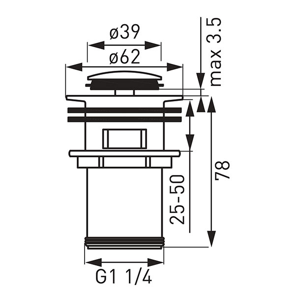 Ventil click-clack D1 1/4” [2]