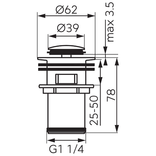 Ventil click-clack D1 1/4” [2]