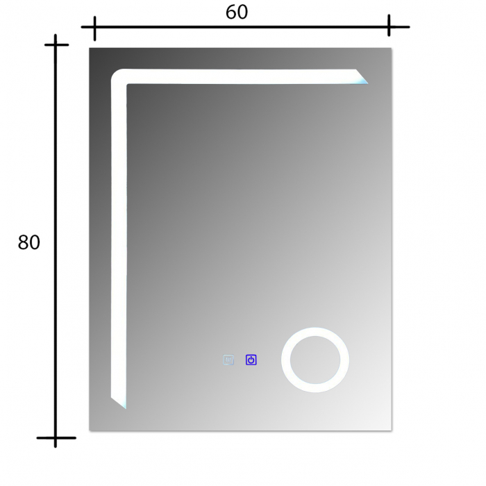 Oglinda baie cu iluminare led,dezaburire, 60x80cm. [4]