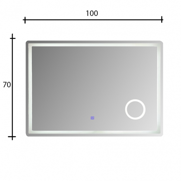 Oglinda baie cu iluminare LED si lupa, 100x70  cm [4]