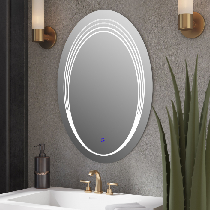 Oglinda cu sistem iluminare led pentru si buton touch,600x800x30 mm. [1]