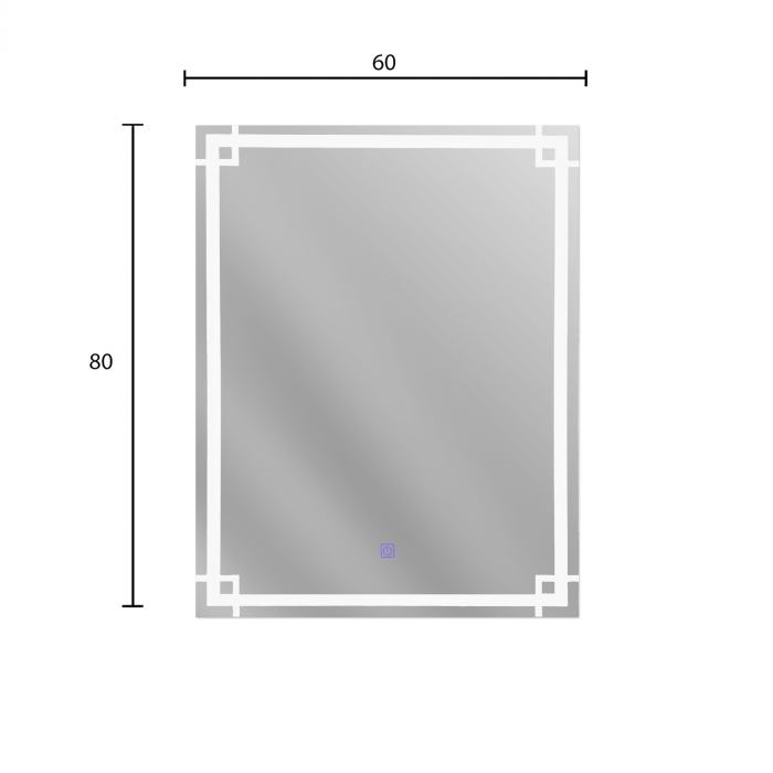 Oglinda  baie 600x800mm cu iluminare LED si buton touch. [4]