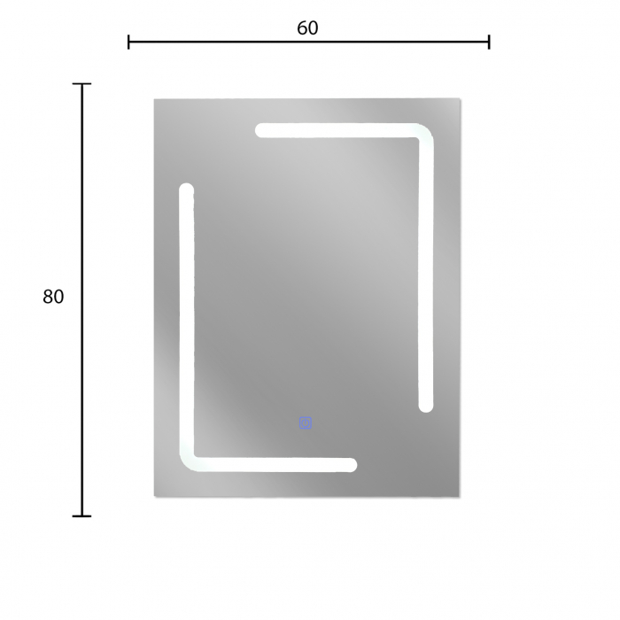 Oglinda baie 600x800mm cu iluminare LED si buton touch. [3]