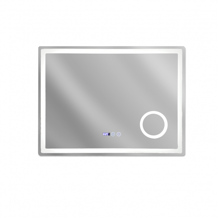 Oglinda baie cu iluminare led,dezaburire,ceas,termometru si lupa, 80x60cm. [2]