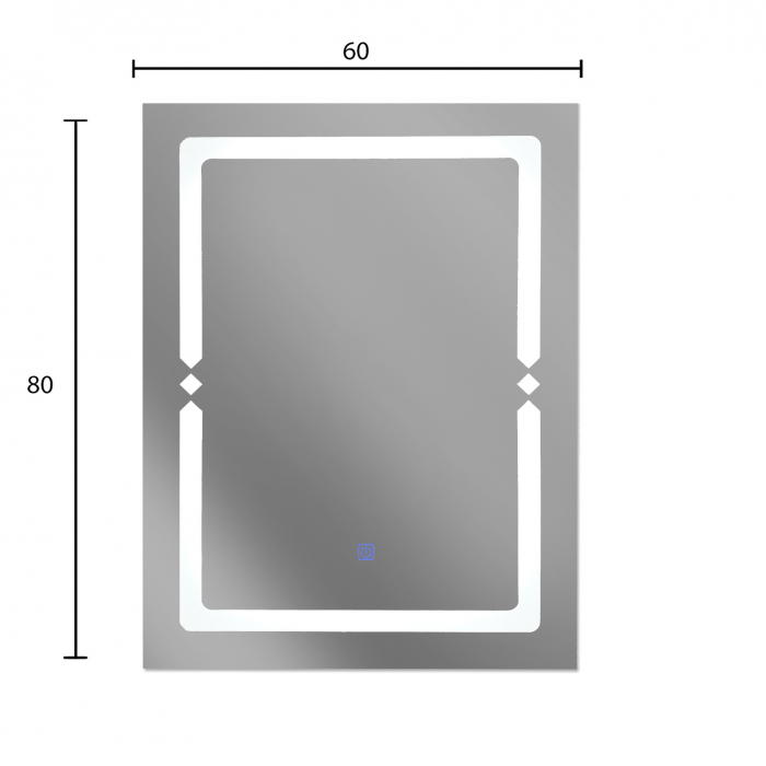 Oglinda baie 600x800mm cu iluminare LED si buton touch [3]