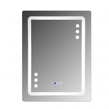 Oglinda baie 60x80 cm cu sistem dezaburire,termometru, ceas si buton touch. [1]