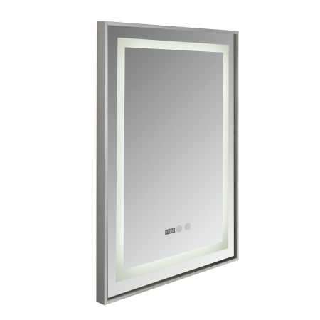 Oglinda baie rama aluminiu 50x70  cu sistem dezaburire,termometru si ceas cu buton touch. [3]