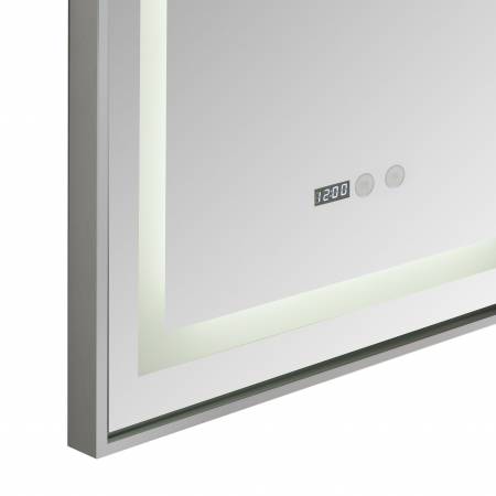 Oglinda baie rama aluminiu 50x70  cu sistem dezaburire,termometru si ceas cu buton touch. [4]