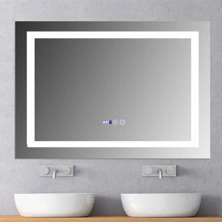 Oglinzi baie si corpuri iluminat - OGLINDA BAIE CU ILUMINARE LED,DEZABURIRE,CEAS SI TERMOMETRU 100X70 CM