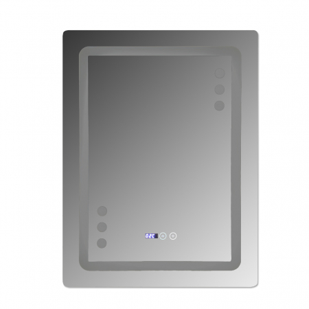 Oglinda baie 60x80 cm cu sistem dezaburire,termometru, ceas si buton touch. [3]