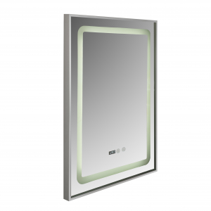 glinda baie cu iluminare LED, ceas, dezaburire si buton touch, incadrata in rama aluminiu 60x80 cm [5]
