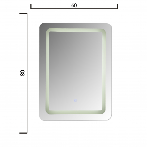 Oglinda  baie 60x80 cm cu iluminare LED  cu buton touch. [1]