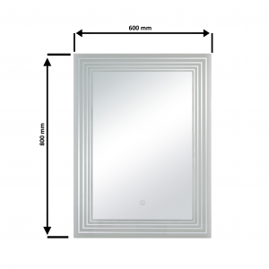 Oglinda baie cu iluminare LED si buton touch, 60x80 cm [3]