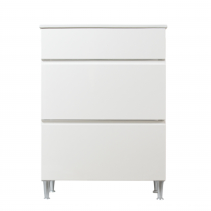 Mobilier baie cu maner frezat si lavoar slim, mdf vopsit, alb lucios, 60x46  cm [1]