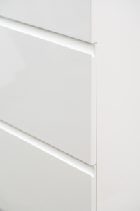 Mobilier baie cu maner frezat si lavoar slim, mdf vopsit, alb lucios, 60x46  cm [3]