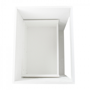 Mobilier baie cu maner frezat si lavoar slim, mdf vopsit, alb lucios, 60x46  cm [4]