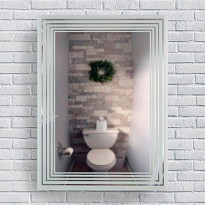 Oglinda baie cu iluminare LED si buton touch, 60x80 cm [1]