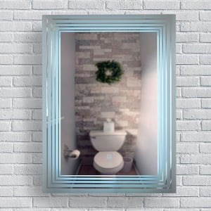 Baie - Oglinda baie cu iluminare LED si buton touch, 60x80 cm