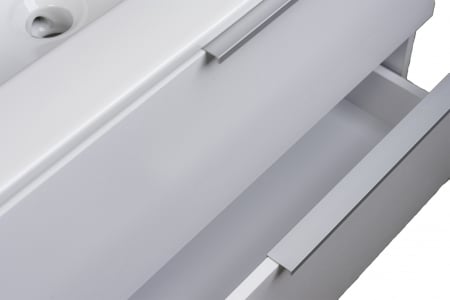 Mobilier baie mdf infoliat, alb, suspendat, 2 sertare soft close, lavoar 80  cm [2]