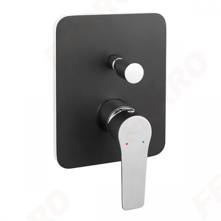 Baterii baie - Adore Black/Chrome - baterie încastrată cadă-duș