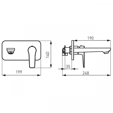 Adore Black/Chrome - baterie încastrată lavoar [1]