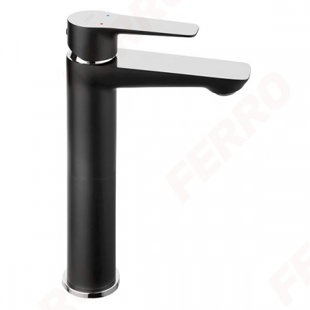 Baterii baie - Adore Black/Chrome - baterie stativă pentru lavoar înalt