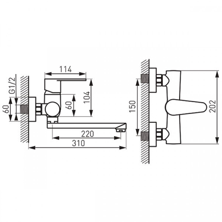Algeo - baterie perete lavoar/spalator [1]