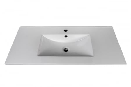 Mobilier baie mdf infoliat, alb, suspendat, 2 sertare soft close, lavoar 80  cm [7]