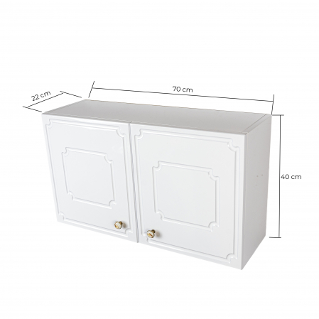 Dulap baie, sistem soft closing, mdf vopsit, alb lucios 70x40  cm [4]