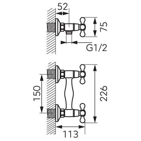 Antica - Baterie perete duș [1]