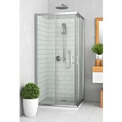 Cabine de dus - CABINA DUS DREPTUNGHIULARA 120X80 CU DOUA USI CULISANTE, PROFIL CROM, STICLA TRANSPARENTA LLS2/1200X800
