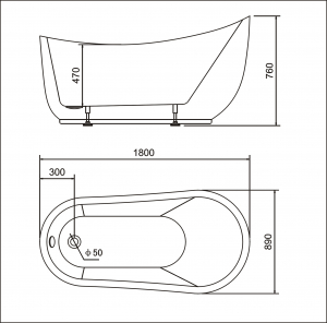 Cada acril Freestanding 180x80  cm, Maxi [7]