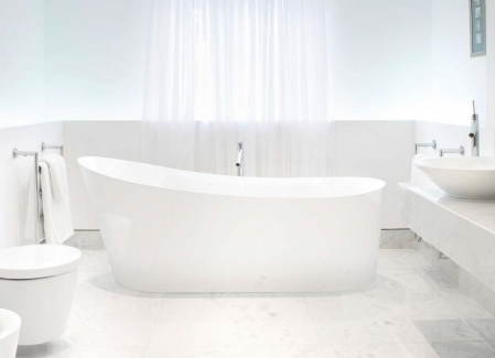 Cada freestanding din compozit Vayer Cetus 1800x832x695, fara preaplin , ventil click-clack crom [5]