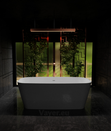 Cada freestanding Vayer Volans black& white 1510x720x540, fara preaplin , ventil click-clack crom [1]