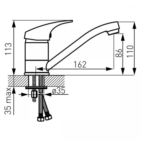 Combo - baterie stativă lavoar cu pipă mobilă [1]