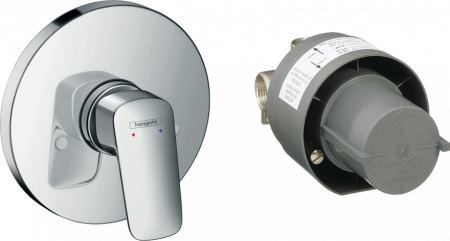 Baterii baie - CORP INCASTRAT + ORNAMENT BATERIE DUS LOGIS CROM (13620180 + 71606000)