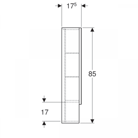 DULAP CU OGLINDA 60 CM SELNOVA SQUARE CU DOUA USI, LAVA [1]