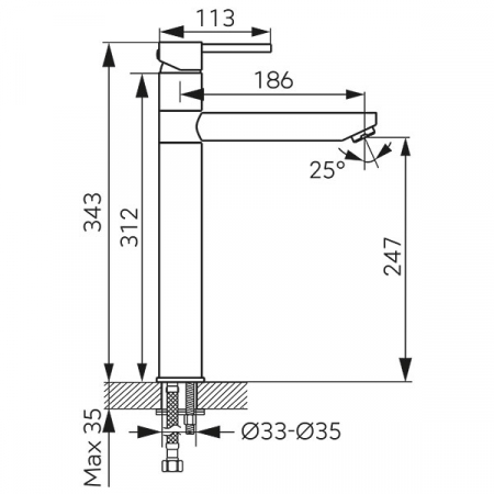 Fiesta Gold - Baterie stativă lavoar cu pipă mobilă [1]