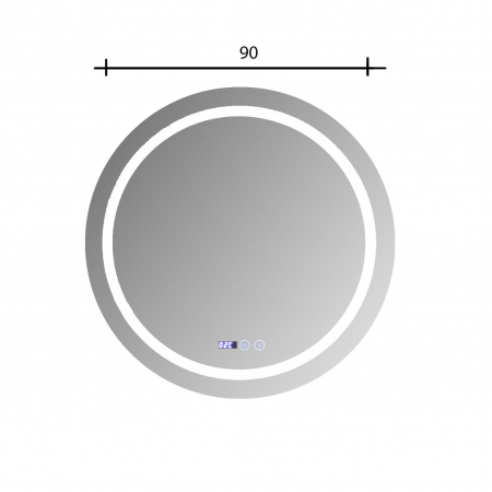 Oglinda baie rotunda cu sistem dezaburire, ceas si termometru 90  cm [3]