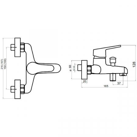 Iris New - baterie perete cadă-duș [1]