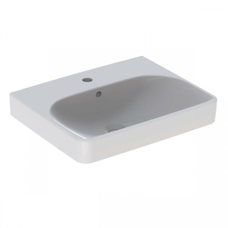 Obiecte sanitare - LAVOAR GEBERIT SMYLE SQUARE 55X44 CU ORIFICIU BATERIE SI PREPLIN