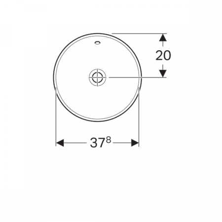 LAVOAR ÎNCORPORAT GEBERIT VARIFORM, ROTUND D-40CM, PREAPLIN VIZIBIL, GLAZURAT ALB [2]