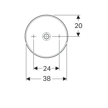 LAVOAR PE BLAT GEBERIT VARIFORM, ROTUND D-40CM, FARA PREAPLIN, ALB [2]