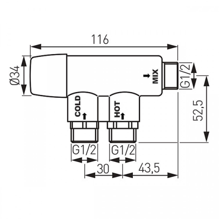 Mixer termostatat 1/2” pentru baterii cu senzor [1]