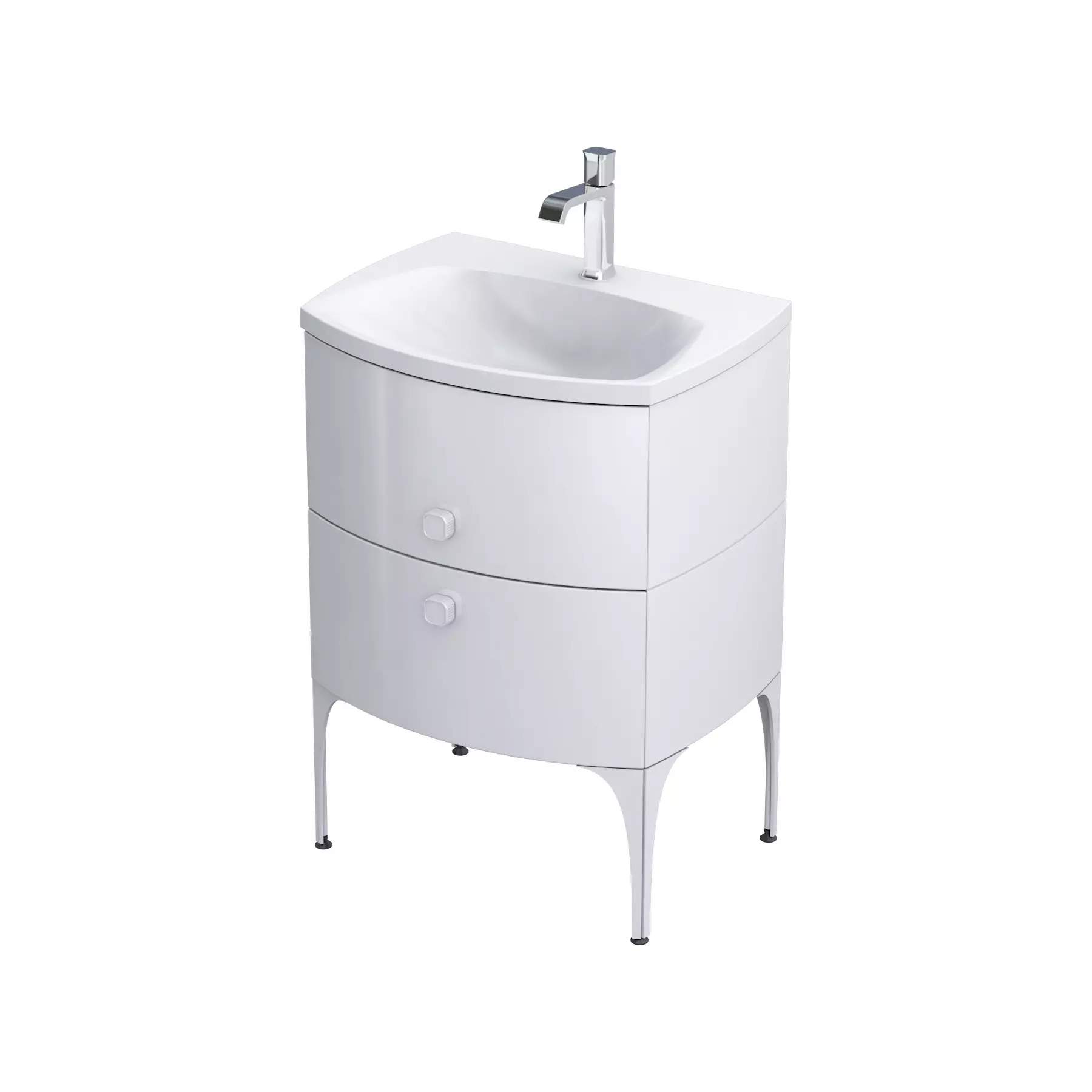 Set mobilier Oristo Louis alb cu lavoar 62 cm , 2 sertare [1]