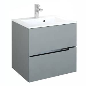 Mobilier baie - MOBILIER SILVER 60 CM,2 SERTARE, GRI MAT NOU