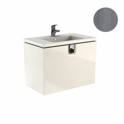 Mobilier baie - MOBILIER TWINS PENTRU LAVOAR 80 CM CU UN SERTAR, GRI ARGINTIU