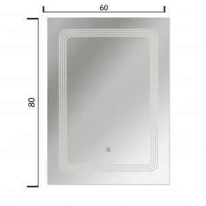 Oglinda baie cu iluminare LED si buton touch 60x80x3 cm [2]